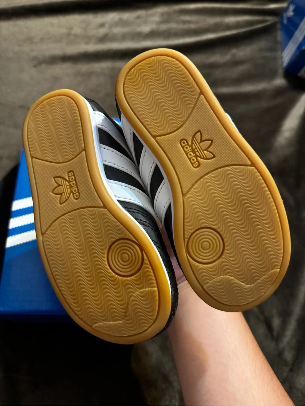 adidas Kids Black and White Classic Stripe Sneakers